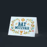 Carte MAZEL TOV BAT MITZVAH Floral juif personnalisable<br><div class="desc">Je vous ai dessiné un texte à la main. Idéal pour un bat mitzvah. Ajoutez votre propre texte à l'intérieur de la carte ou modifiez les couleurs arrière - plans. Pour plus de designs et de couleurs, consultez ma boutique ! Ou dites-moi si vous voulez quelque chose de personnalisé. Demandez...</div>