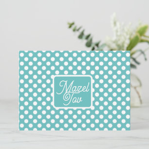 Carte Mazel Tov Félicitations, Blanc Bleu