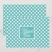 Carte Mazel Tov Félicitations, Blanc Bleu (Devant / Derrière)