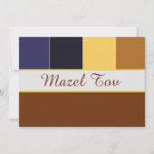 Carte Mazel Tov Félicitations, Marron Bleu (Devant)