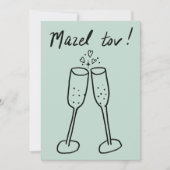 Carte Mazel Tov Mariage Champagne Cheers Sketch Doodle (Devant)