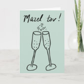 Carte Mazel Tov Mariage Champagne Cheers Sketch Doodle (Devant)