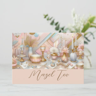 Carte Mazel Tov Moderne, Rose Or Chic Esthétique,