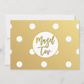 Carte Mazel Tov, points polka blancs or, Art moder (Devant)