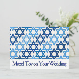 Carte Mazel Tov pour mariage, Étoile de David bleu