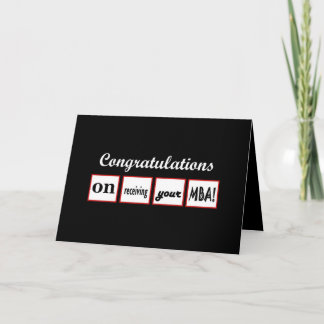 Carte MBA Degree - NOM PERSONNALISÉ Félicitations -