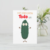 Carte Me importa todo un pepino tarjeta (Debout devant)