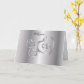 Carte Me marie-tu | Argent (Fleur jaune)