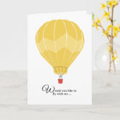 Carte Me marie-tu volée avec mon ballon à air chaud (Fleur jaune)