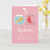 Carte Me Marierez-Vous Une Proposition De Poisson D'Or D (Fleur jaune)