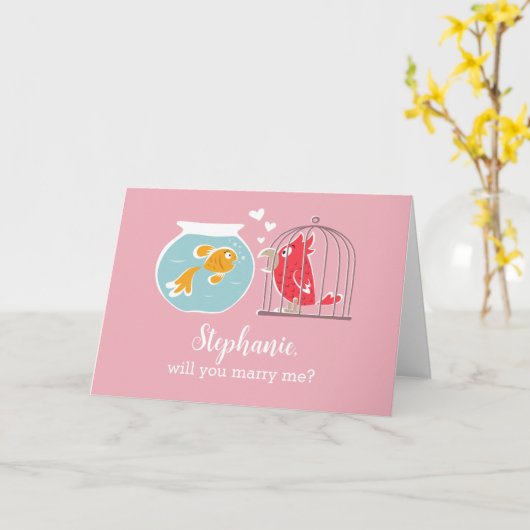 Carte Me Marierez-Vous Une Proposition De Poisson D'Or D (Fleur jaune)