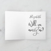 Carte Me Marierez-Vous Une Proposition Mariage Personnal (Intérieur)