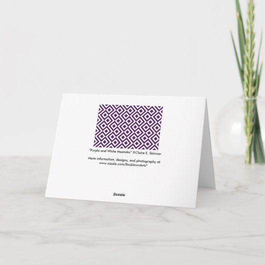 Carte Meandre violet et blanc (Dos)