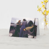 Carte Mécanique d'aviation de femmes de 2ÈME GUERRE (Fleur jaune)