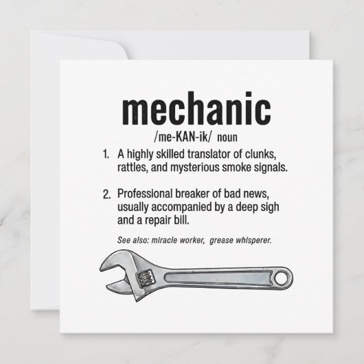 Carte Mechanic Definition  (Devant)