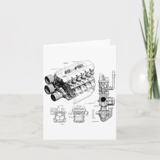 Carte Mechanics Car Enthusiast Men Engine Eces (Devant)