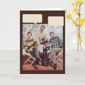 Carte Mecs pull à la mode des années 50 (Fleur jaune)