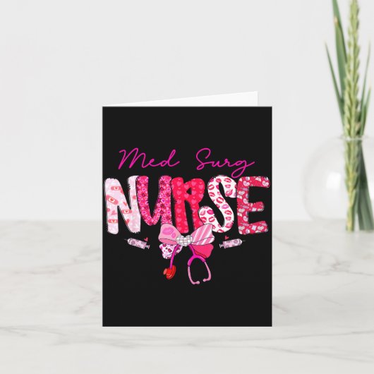 Carte Med Surg Nurse Valentine's Day Stethoscope Coquett (Devant)