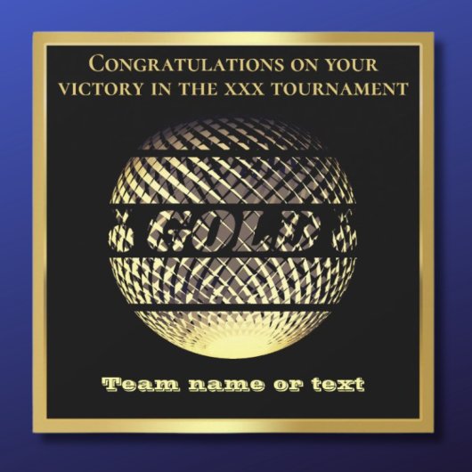 Carte Médaille d'or 1ère place champion de sport