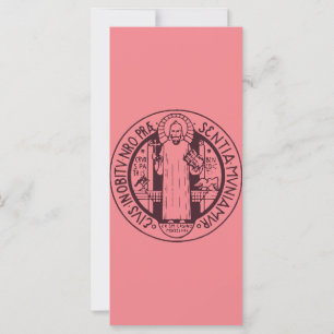 Carte Médaille Symbole de Saint Benoît Minimaliste Art