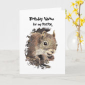 Carte Médecin drôle Conseils écureuil d'anniversaire de  (Fleur jaune)