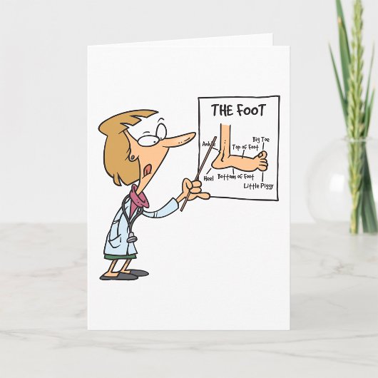 Carte Médecin drôle enseignant l'anatomie du pied