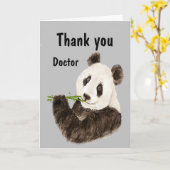 Carte Médecin Merci avec Ours de Panda drôle (Fleur jaune)