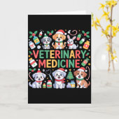 Carte Médecine vétérinaire rétro Technicien vétérinaire  (Fleur jaune)