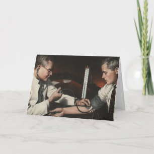 Carte Médecine vintage, médecin examinant un patient mal