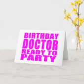 Carte Médecins : Médecin d'anniversaire prêt à faire la  (Fleur jaune)