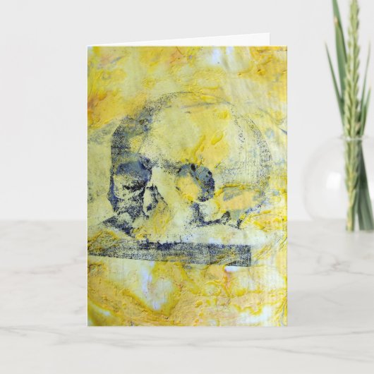 Carte Médias mixtes crâne vintage, Halloween (Devant)