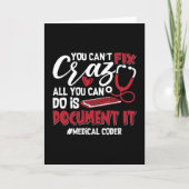 Carte Medical Coder You Can't Fix Crazy ICD Coding Gift (Devant)