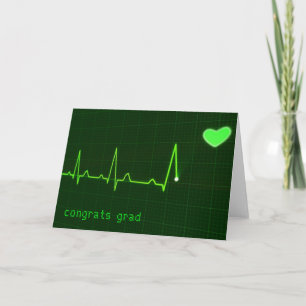 Carte Médicale Heart Moniter et message personnalisé