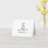 Carte Méditation Chat - Texte de style soigné. (Fleur jaune)