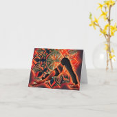 Carte Méditation Rouge Mandala Namaste Anniversaire spir (Fleur jaune)