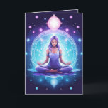 Carte Méditer des cristaux de yoga Amethyst Lotus Annive<br><div class="desc">Élever les fêtes d'anniversaire avec notre "Méditer des cristaux de Yoga Amethyst Lotus Birthday Card", un choix captivant et serein pour envoyer des voeux chaleureux. Cette carte enchanteresse présente l'illustration d'une silhouette de yoga méditant entourée de la présence apaisante de cristaux améthystes et de la beauté symbolique d'une fleur de...</div>