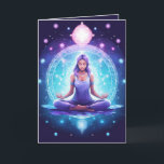 Carte Méditer des cristaux de yoga Amethyst Lotus Annive<br><div class="desc">Élever les fêtes d'anniversaire avec notre "Méditer des cristaux de Yoga Amethyst Lotus Birthday Card", un choix captivant et serein pour envoyer des voeux chaleureux. Cette carte enchanteresse présente l'illustration d'une silhouette de yoga méditant entourée de la présence apaisante de cristaux améthystes et de la beauté symbolique d'une fleur de...</div>