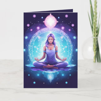Carte Méditer des cristaux de yoga Amethyst Lotus Annive