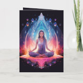 Carte Méditer des cristaux de yoga Vibrant couleur Anniv (Dos)