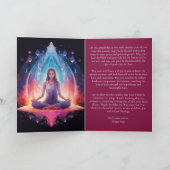 Carte Méditer des cristaux de yoga Vibrant couleur Anniv (Intérieur)
