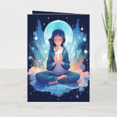 Carte Méditer Yoga Lune Nuages Anniversaire Céleste (Dos)