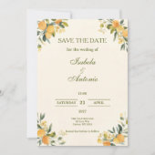 Carte Mediterranean Citrus Botanical Save the Date (Devant)
