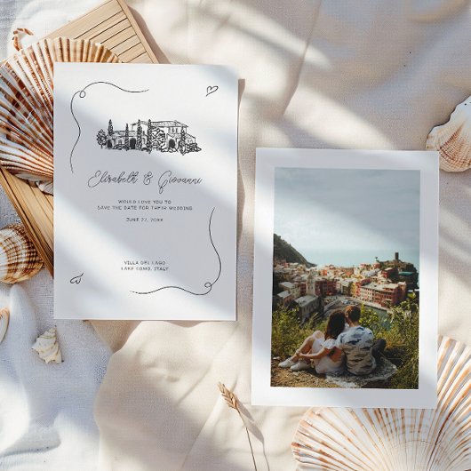 Carte Mediterranean Villa Venue Sketch Wedding