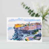 Carte Méditerranée Corse France Elégante aquarelle (Debout devant)