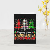 Carte Meemaw Christmas Tree Xmas Buffalo Plaid Red White (Fleur jaune)
