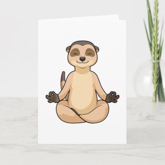 Carte Meerkat à la méditation de Yoga (Devant)