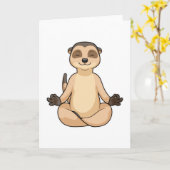 Carte Meerkat à la méditation de Yoga (Fleur jaune)