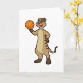 Carte Meerkat au Basketball Sports (Fleur jaune)