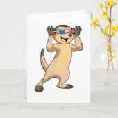 Carte Meerkat avec lunettes (Fleur jaune)