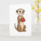Carte Meerkat avec pomme (Fleur jaune)